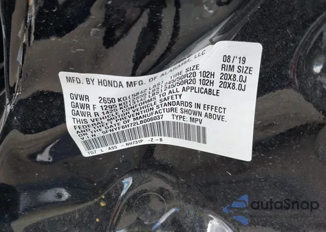 2020 Honda Pilot Awd Black Edition from USA, damaged, VIN 5FNYF6H72LB006037